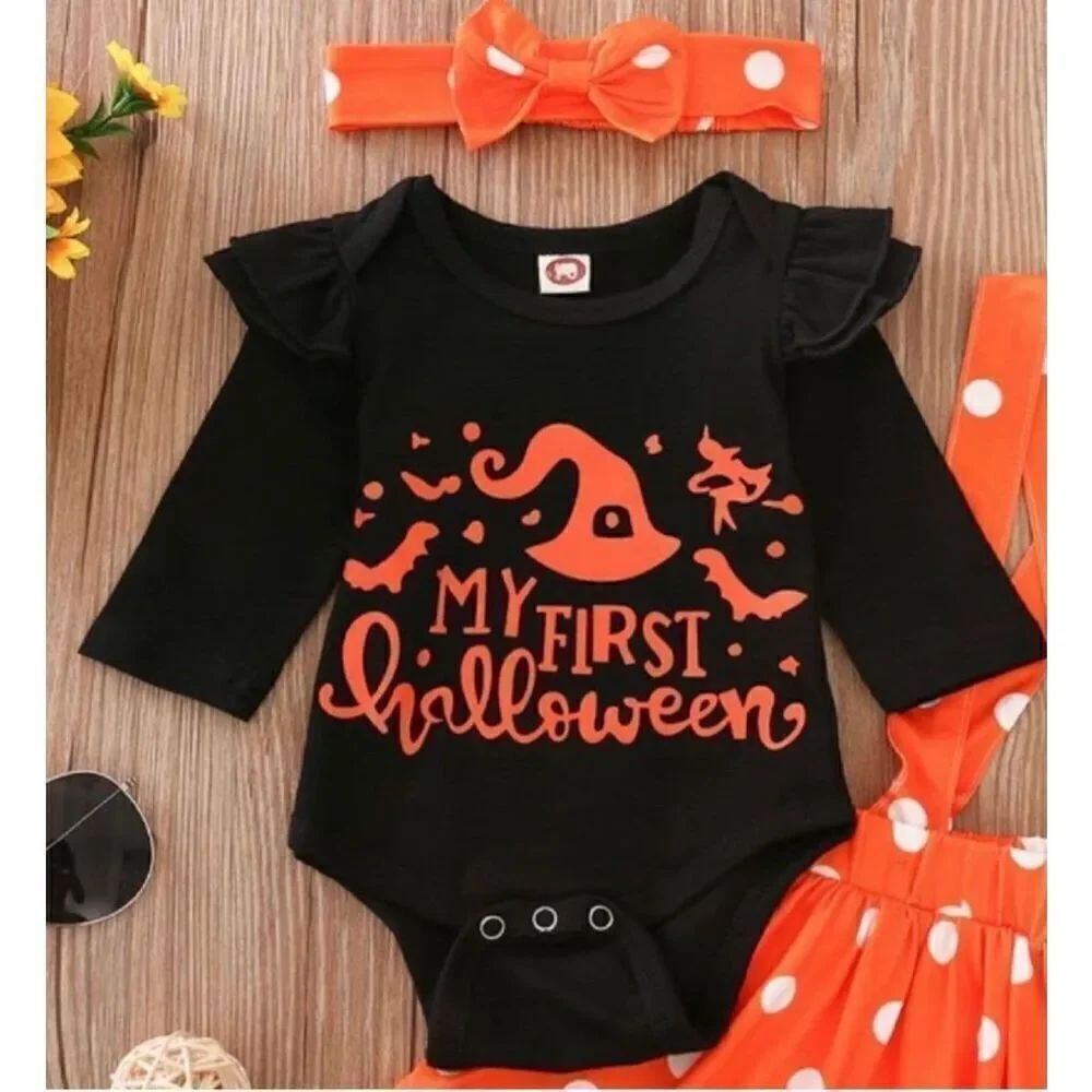 Brand New Baby Girls Sunisery My 1st First Halloween Bodysuit - Sz 12-24 mo